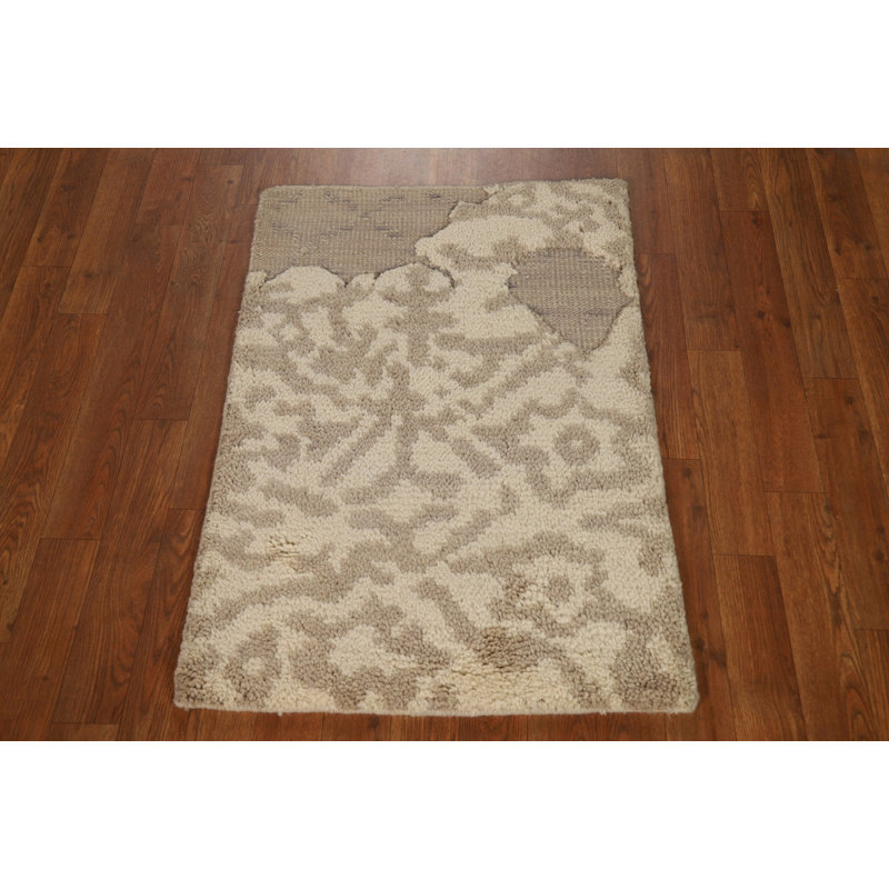 Abstract Wool Moroccan Oriental Accent Rug 2x3