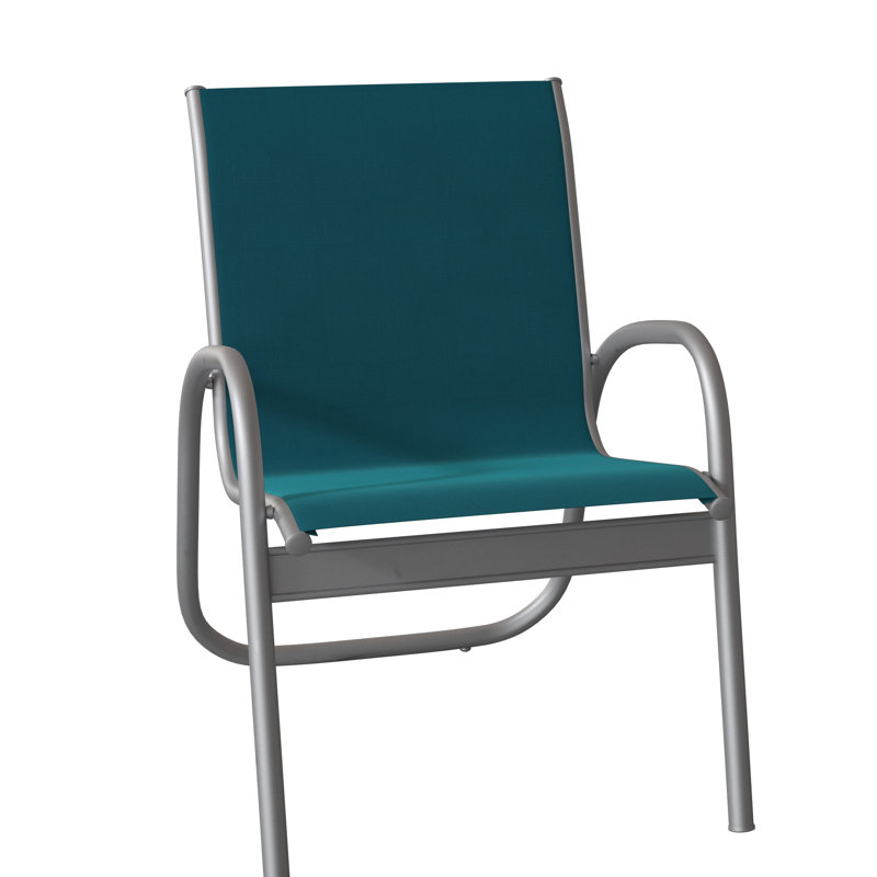 Fauteuil de patio Gardenella, Désert texturé, Sunbrella® bleu sarcelle