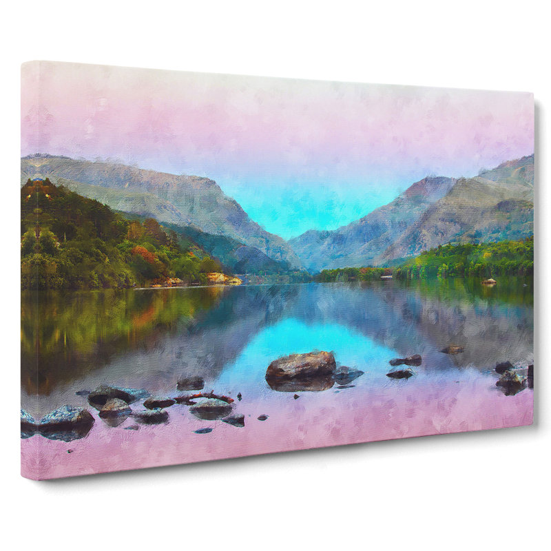 Padarn Lake In Snowdonia Wales - Wrapped Canvas, 50cm H x 76cm W x 3cm D