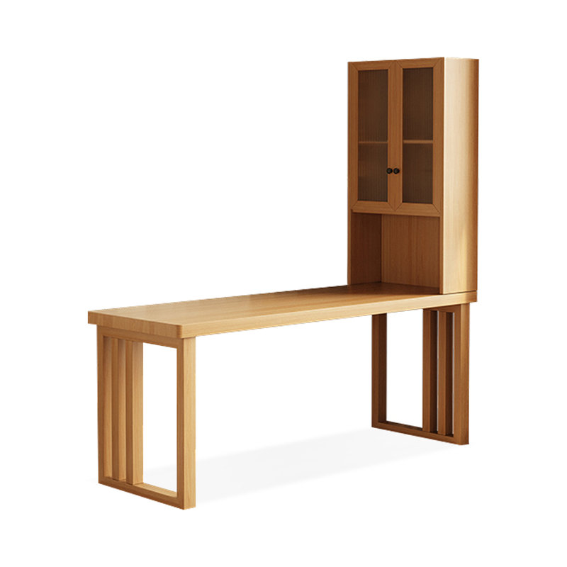 La bibliothèque et le bureau en bois massif sont intégrés, A, 65.75"H*55.12"W*23.62"D