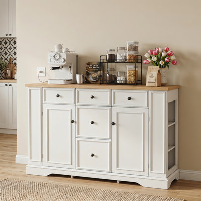 Sideboard Buffet Cabinet with Storage, Kitchen Console Table with 5 Drawers, 2 Cabinets & Adjustable Shelves for Dining Room Living Room Entryway