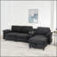 Canapé modulaire moderne en L avec rangement tout-en-un, poches d'accoudoirs de rangement latérales, console centrale avec porte-gobelet, repose-pieds avec rangement relevable, siège confortable à plusieurs places - noir-1659380295