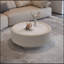 1 table basse ronde cannelée blanche pour salon moderne et minimaliste