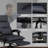 Microfiber Office Chair With Massage, Heat, Footrest, Gray