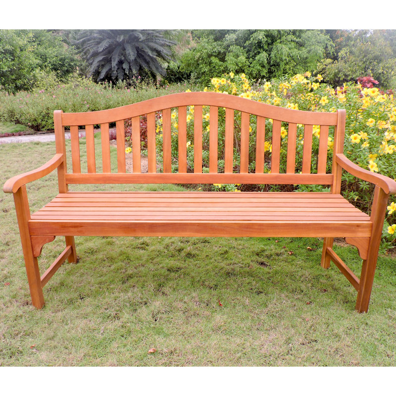Banc de jardin en bois massif Enright, Brun