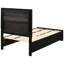 Lit simple à panneau noir avec tiroirs intégrés et garniture en cristal, plateforme à lattes, bois franc asiatique, longs tiroirs en stratifié de 78,52 pouces, garniture à paillettes sur poignées, bois massif