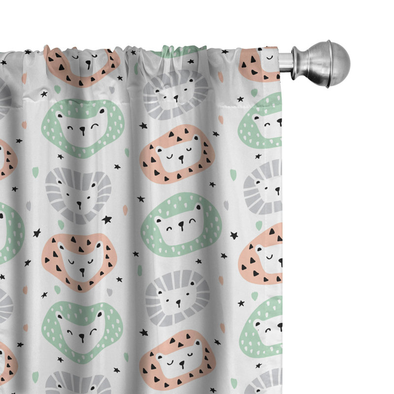 Lion Semi-Sheer Rod Pocket Curtain Panels, 28" x 95"
