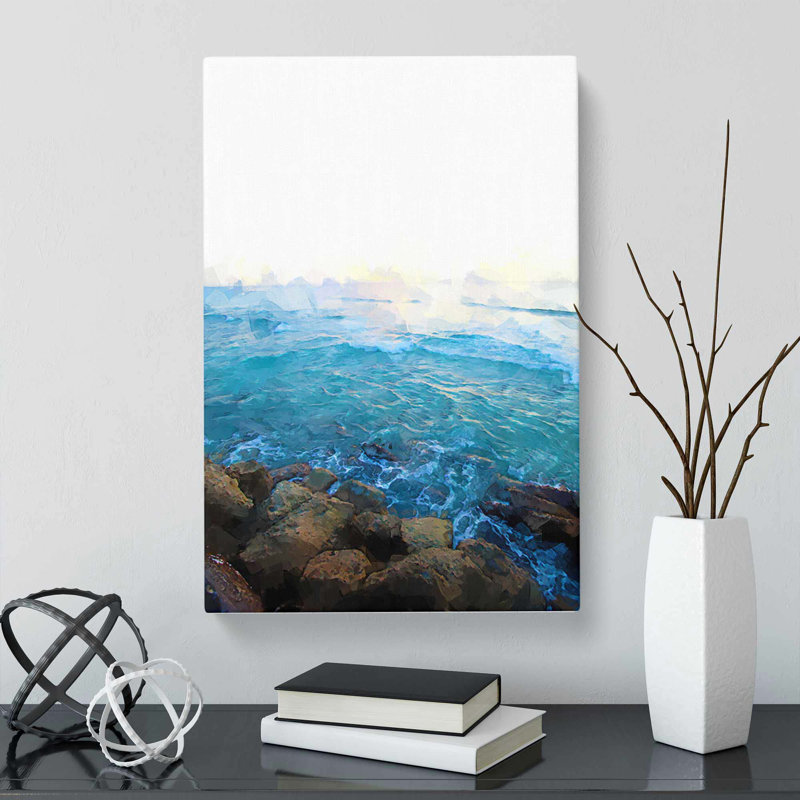 Barbados Seascape in Abstract - Wrapped Canvas, 50cm H x 35cm W x 3cm D