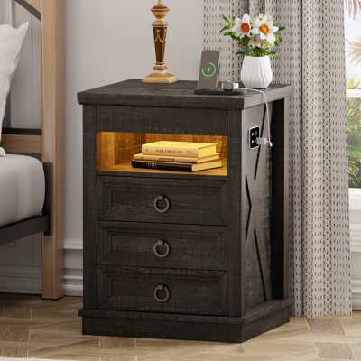 3-drawer Nightstand With Hidden Storage