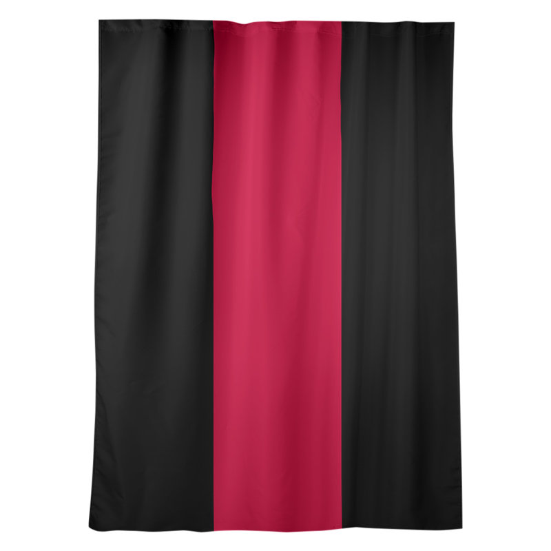 Mississippi Rebellion Sateen Room Darkening Curtain Single Panel, Black/Red Middle
