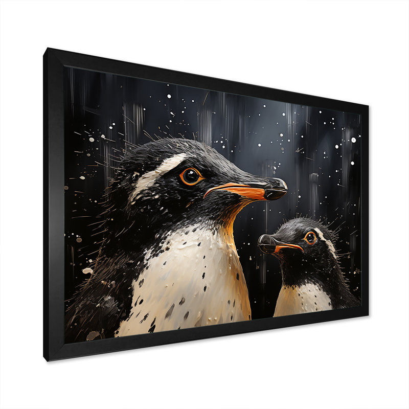 " Penguin Dreamscape II ", 24" H x 32" W x 1" D, Black Single Picture Frame