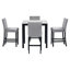 Ensemble de table de salle à manger 5 pièces à hauteur de comptoir avec une table de salle à manger en faux marbre et quatre chaises rembourrées en velours-1295569764