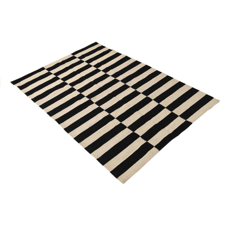 Tapis noir et blanc Ivey