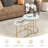 Kyona Modern Nesting Coffee Table Set of 2, Accent Marble Look Stacking Side Table