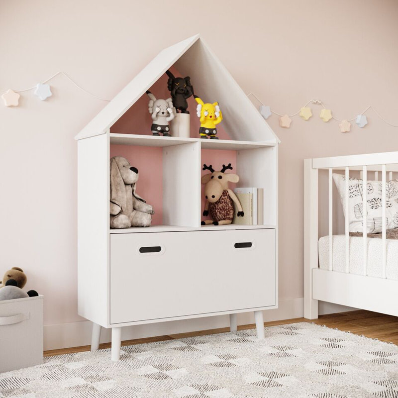 Velda 120 cm H x 80 cm W Solid Wood Toy Storage Bookcase