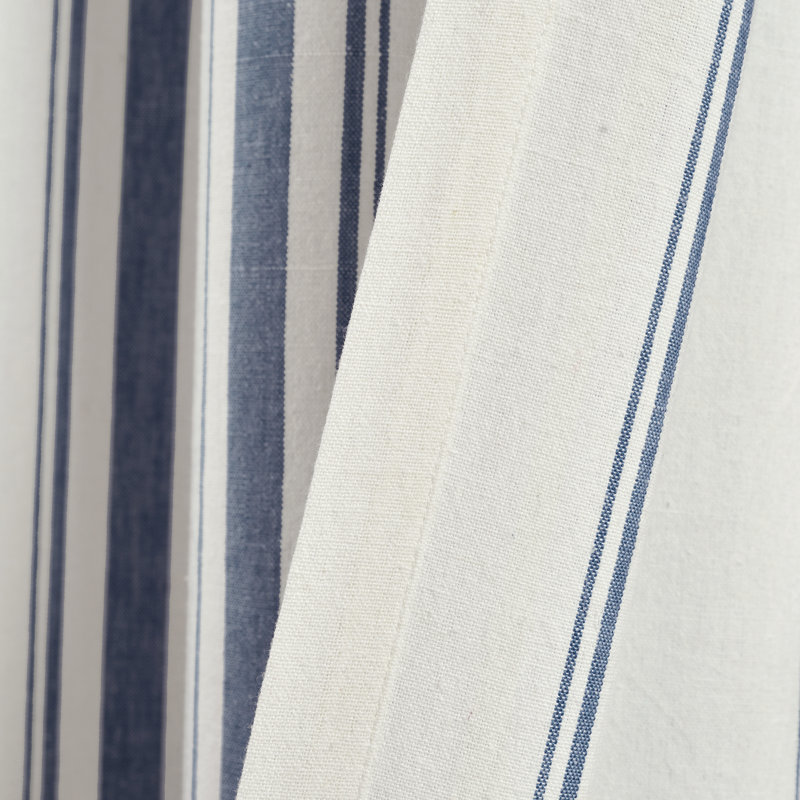 Cotton Blend Semi Sheer Curtain Pair, 42" W x 84" L, Navy