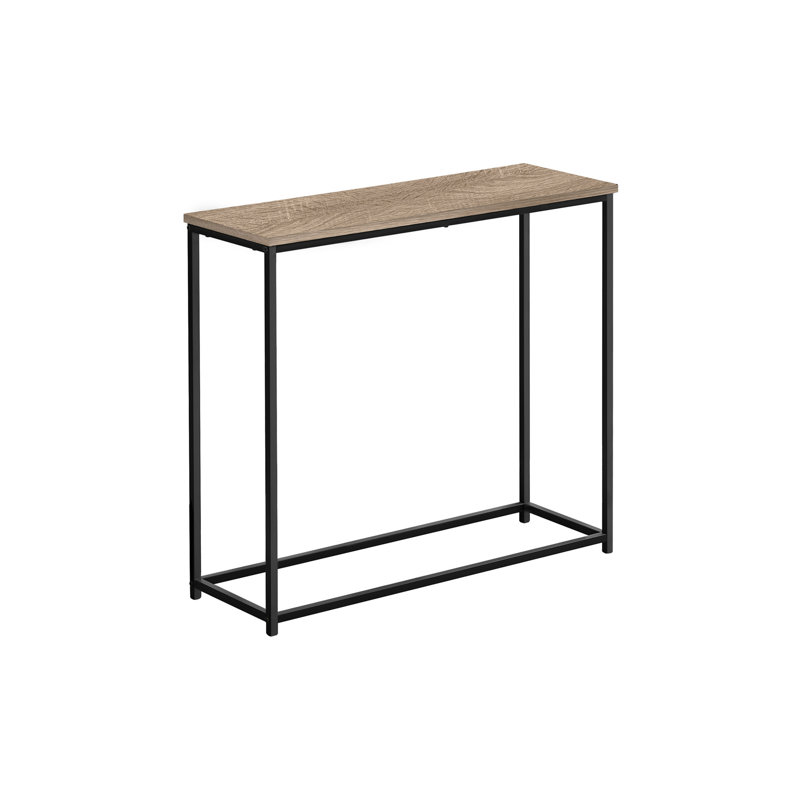 Accent Table, Console, Entryway, Narrow, Sofa, Living Room, Bedroom, Brown Laminate, Black Metal, Contemporary, Modern, Brown