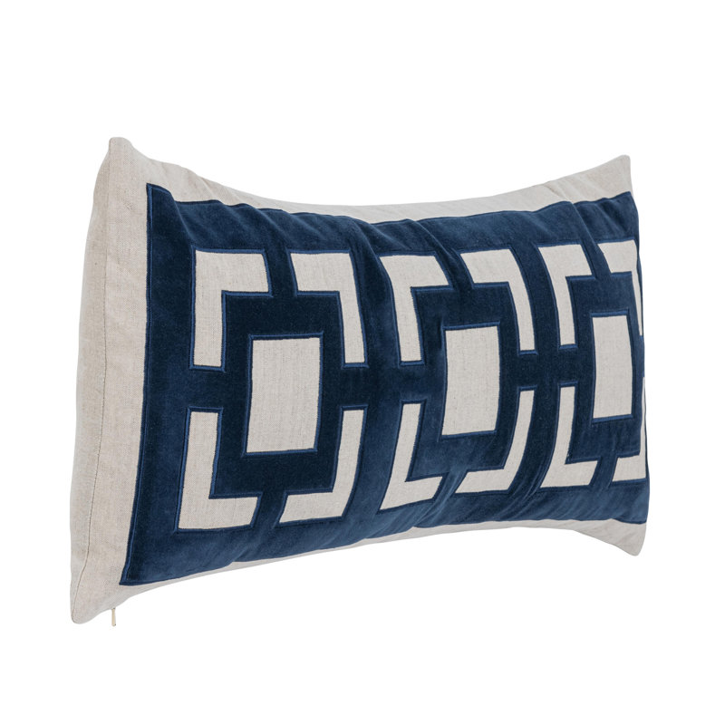Corbin Pillow Cover & Insert, Blue, Rectangle 14"H x 26"W