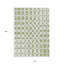 Tapis intérieur / extérieur 10 pi x 14 pi vert et ivoire à motif géométrique lavable
