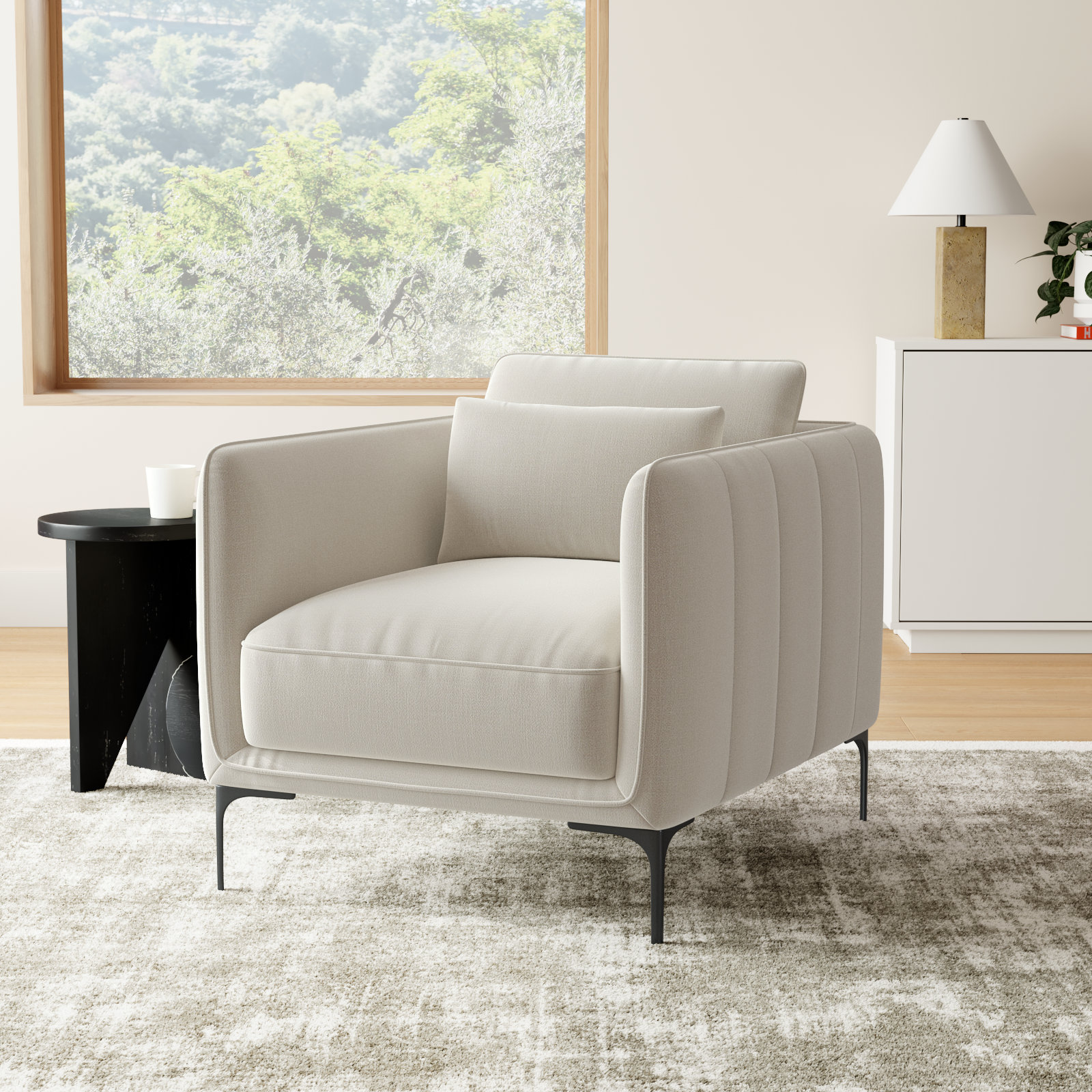 Rae Linen Armchair, Effie Linen Performance Linen