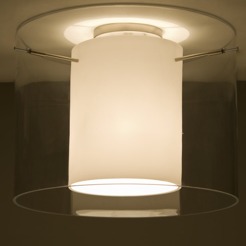 Plafonnier semi-encastré d’extérieur Morena, H 10,63 po x l 11,75 po x P 11,75 po, Transparent