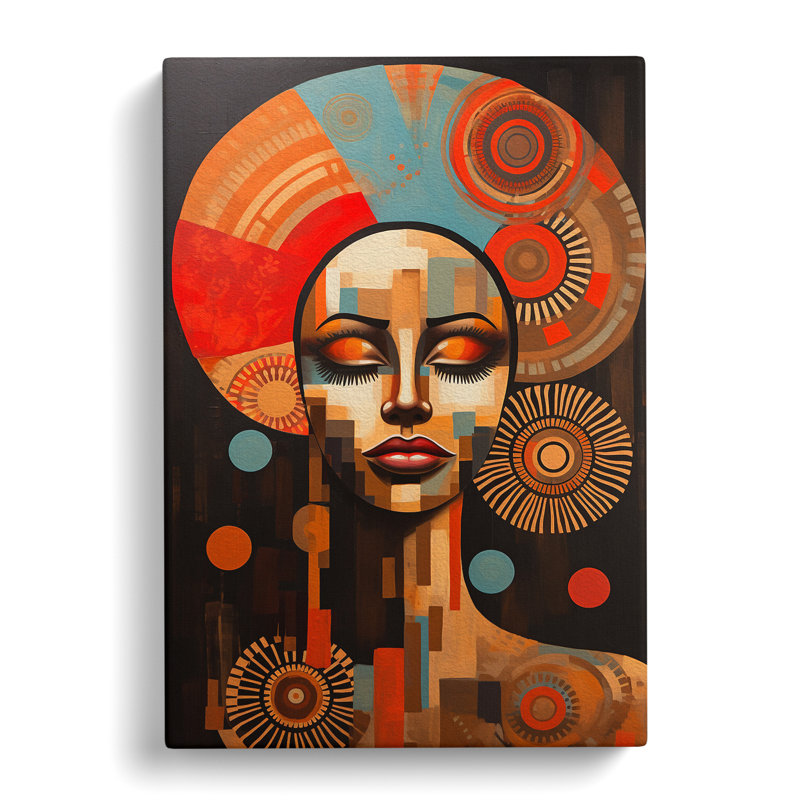 African Woman Dadaism Art No.2 - Wrapped Canvas, 50cm H x 35cm W x 3cm D