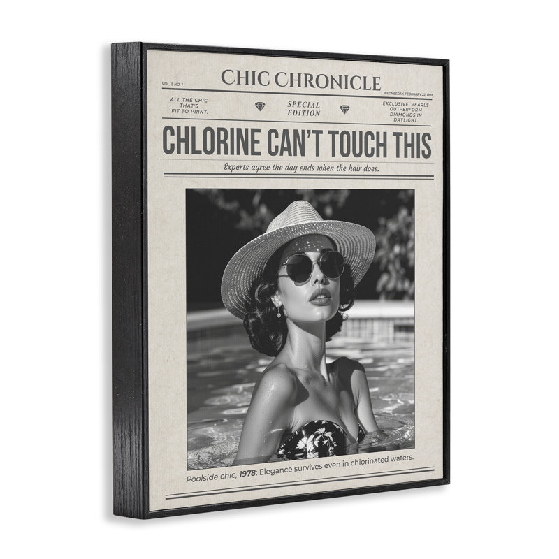 Estampe numérique de style rétro chic, design par A Barefoot Stylist, H 14 po x l 11 po, Giclée encadrée noir minuit