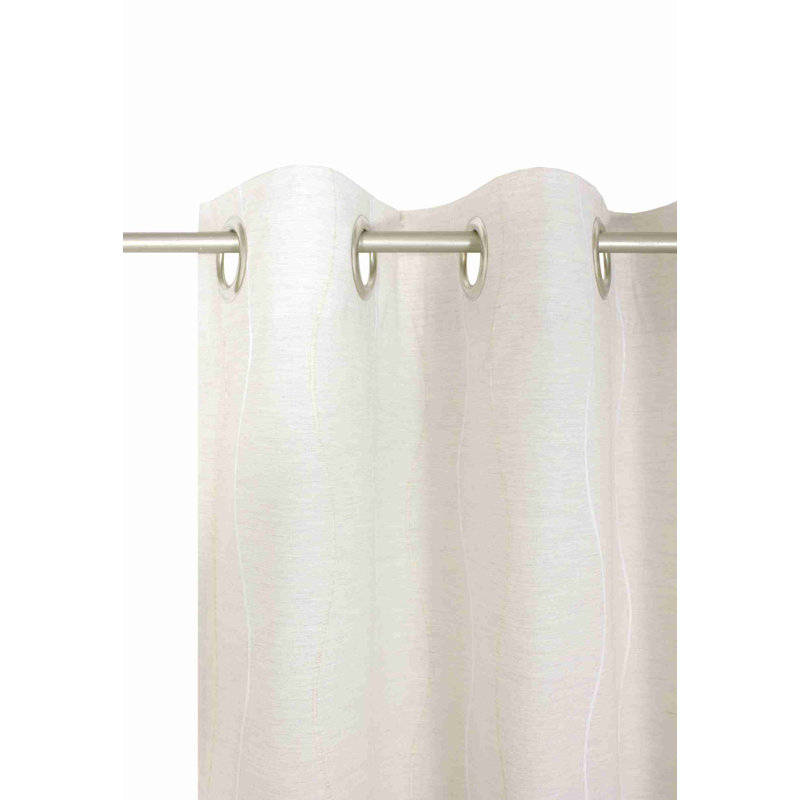 Pedersen Cotton Blend Eyelet Curtain, single Panel, opaque, Cream, 132cm Width x 150cm Drop