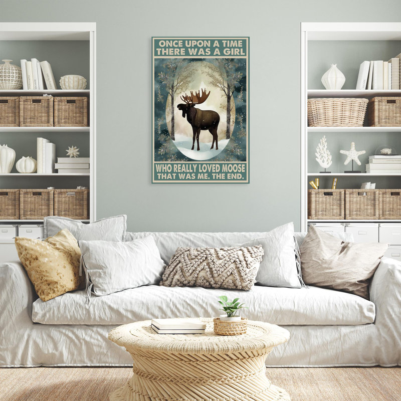 «Who Really Love Moose», impression rectangle de 1 pièce «Who Really Love Moose», reproduction d'art graphique sur toile tendue