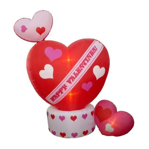8 Foot Tall Animated Happy Valentine's Day Giant Hearts with Top Heart Rotating Inflatable Indoor / Outdoor Blow Up Yard Decoration