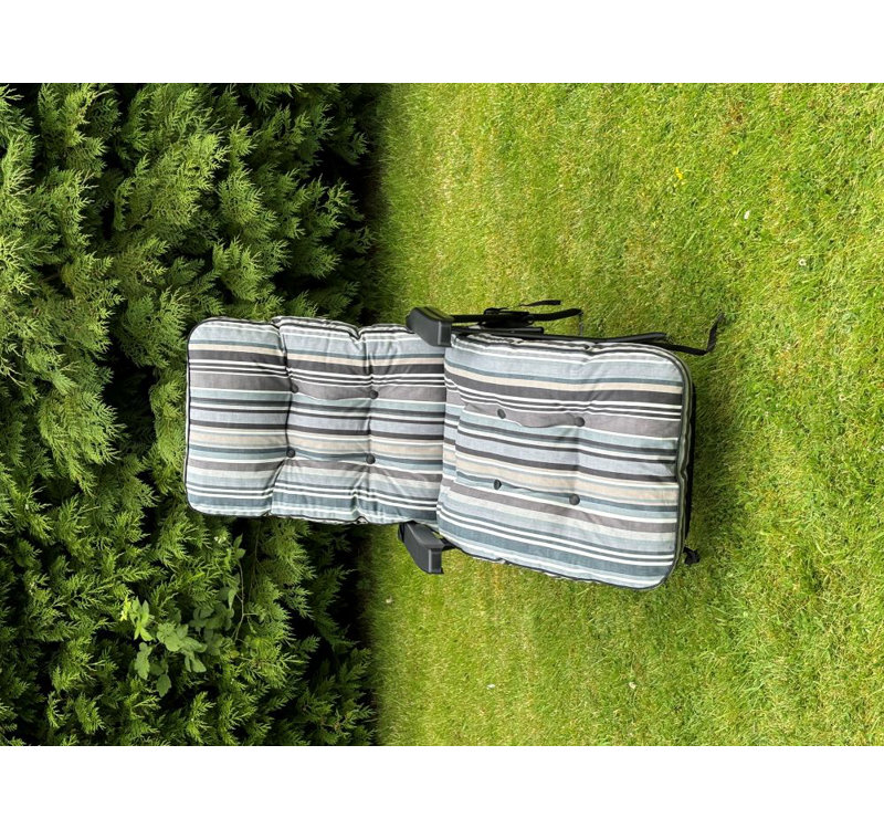 Chancler Steel Outdoor Lounge Chair, Grey , Black