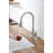 Kitchen Sink Faucet With Pull Out Sprayer Brushed Nickle,Stainless Steel High Arc Kitchen Sink Faucet, 3 Way Setting Single Handle Kitchen Faucets With Deck Plate