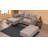 Modern Corner Sofa-Bed, Cream Color, 80.7 x 33.5 x 55.1 inches | Solid Wood & MDF Frame, 100% Polyester Fabric, Easy Clean | 28 DNS Foam for Comfort | Scandinavian Design with Hard Walnut Legs-1990515549-1990515547