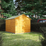 Powersheds 10 x 8ft Timber Tongue & Groove Windowless Apex Garden Shed, Double Doors