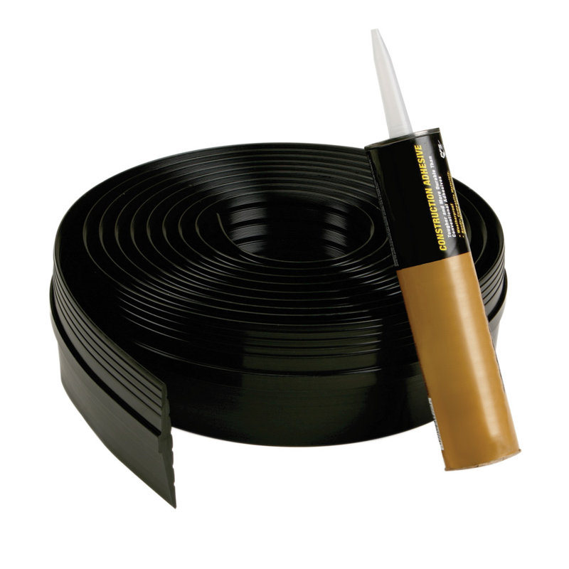 Seuil en plastique noir de 0,44 po d'épaisseur x 3,5 po de largeur x 120 po de longueur