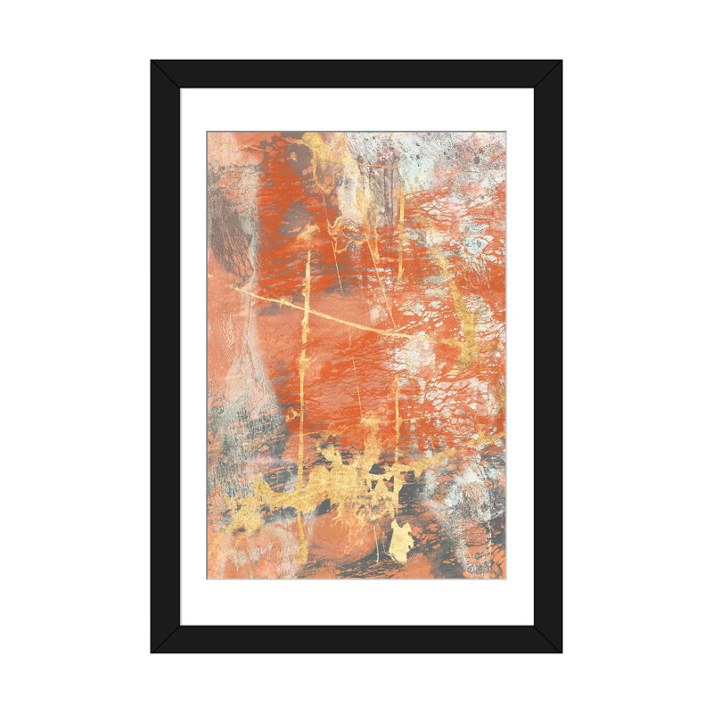 «Terre Cotta Lace I», impression sur toile, H 24 po x l 16 po x P 1 po, Papier d'art encadré noir, Blanc
