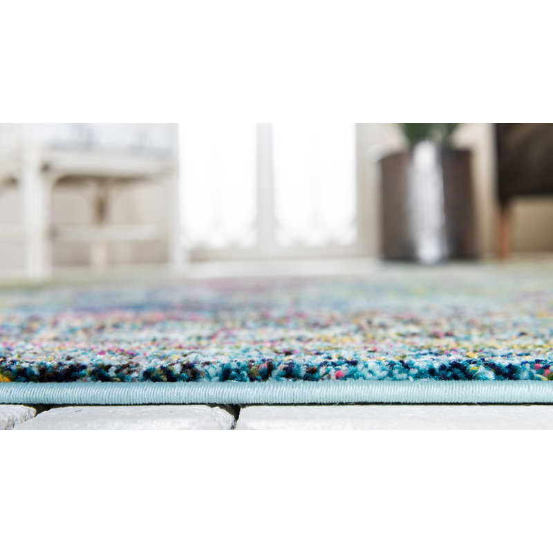Dimonetta Washable Abstract Indoor Rug, Round 4'1"