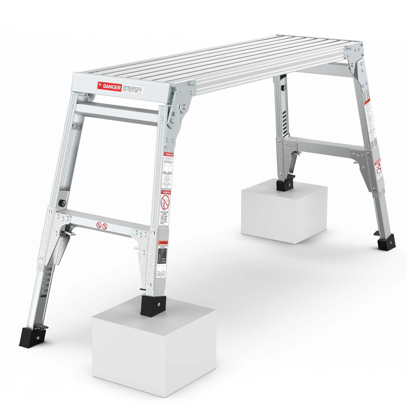 Aluminum Work Platform Large Size Step Stool Folding Portable Work Bench