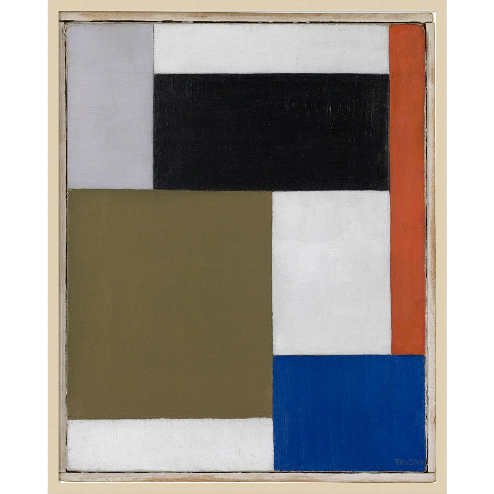Composition by Theo Van Doesburg, 41" H x 33" W, Brown Paper Framed