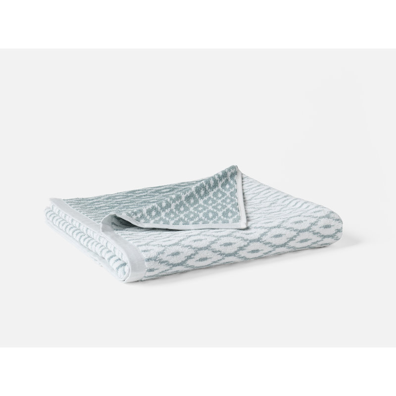 Serviette de bain Stinson 28 po x 54 po , Blanc alpin / bleu pacifique