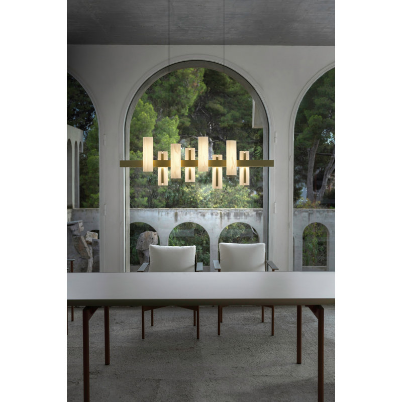 Black Note 8 - Light LED Pendant, Ivory White, Gold, 2700K Bulb Temperature