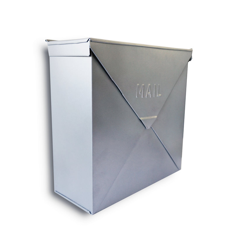 Boîte aux lettres murale Chicago, Argent argent, H 10 po x l 10 po x P 4 po