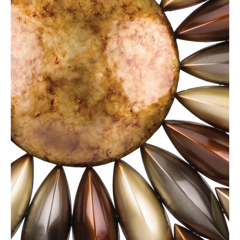 34 Inch Sun Metal Outdoor Wall Decor with Multi Color Weather Resistant Finish for Indoor and Outdoor Home Accent - Sunset
