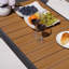 Table basse rectangulaire d'extérieur pour patio, structure en aluminium antirouille et plateau en imitation bois HDPE