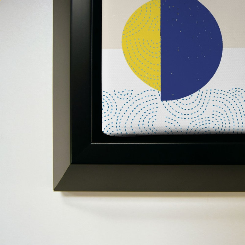 «Blue and Yellow Mod Circles I» par Jen Bucheli - impression sur toile
