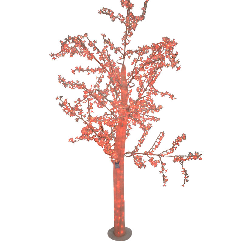 White Tree With Red Led Lights -  Size: 70"L X 65"W X 120"H.
