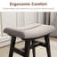 Solid Wood Small Vanity Stool with Saddle Cushion, High-Rebound Sponge Seat, Easy Assembly Makeup Chair-2061793533-2071100445