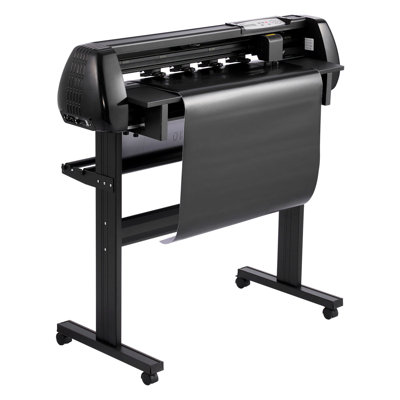 Vinyl Cutter Machine, 34 inch Max Feed Width, Dual Blades, Adjustable Force and Speed, LED Display, Vinyl Plotter Cutter Printer Bundle with Sticker Sheets, Transfer Film, Signmaster Software