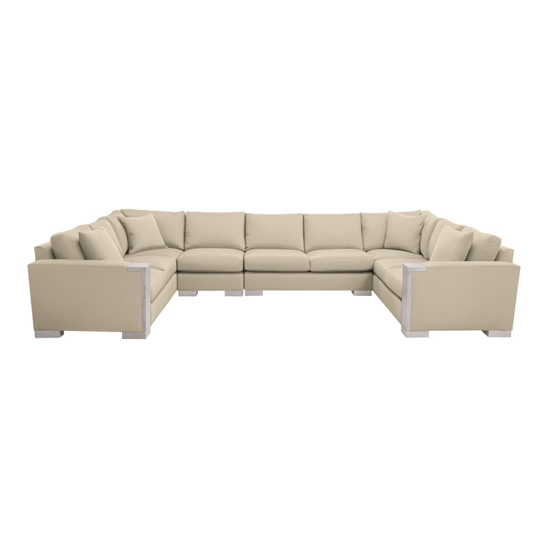 Michael Weiss 4-Piece Abingdon Sectional, Tuck Linen, Dove Gray