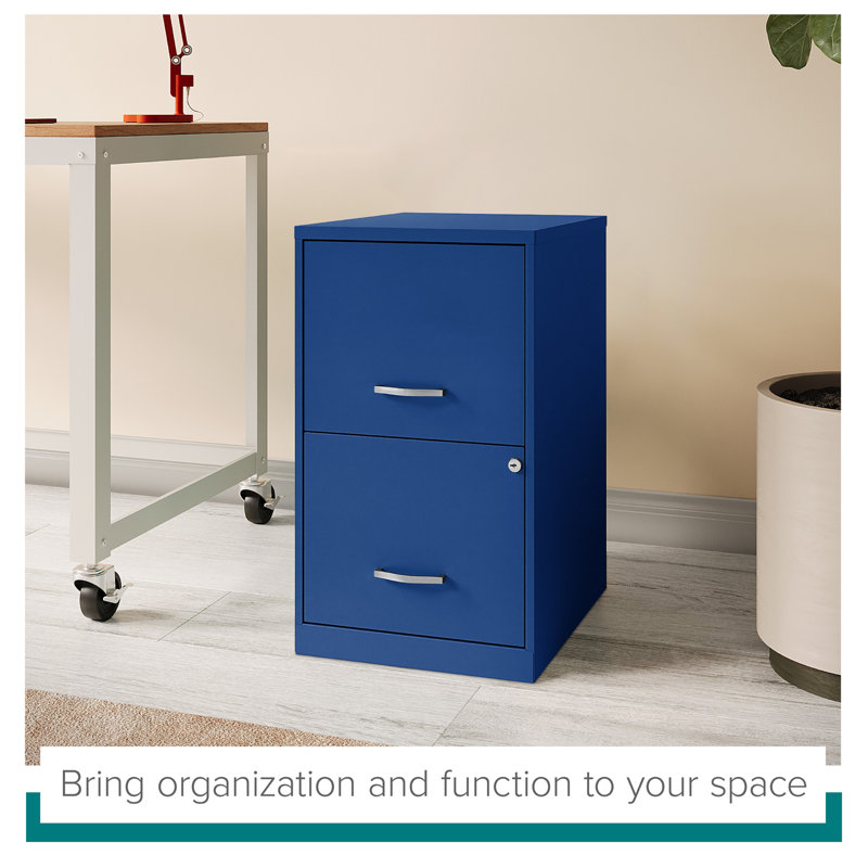 Classic Blue 2-Drawer Lockable Vertical Metal File Cabinet